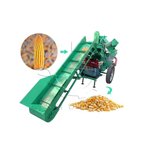 Corn Threshing Machine With Fold Conveyor